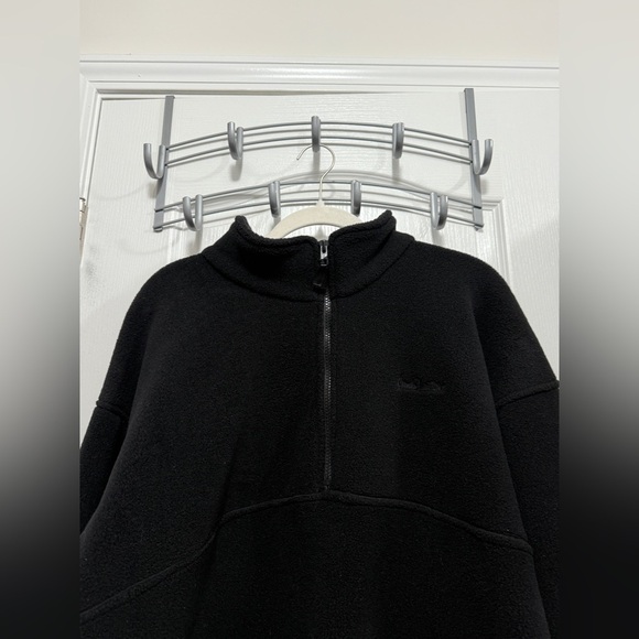 Vintage Mens XL Gander Mountain 1/4 Zip Black Fleece Pullover Sweatshirt Jacket - Picture 2 of 16